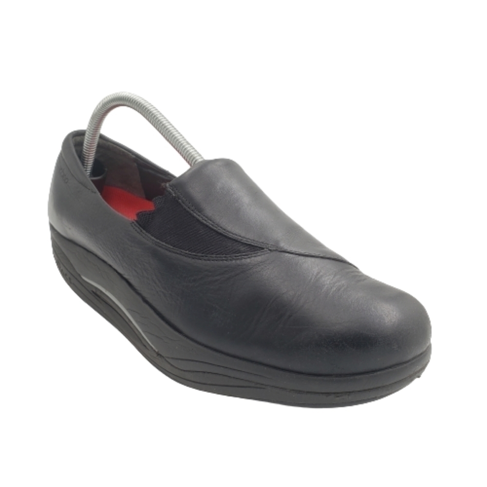 Abeo Rocs Womens Bkee Black Leather Slip On Shoes Shape Walker Comfort Size 11 M